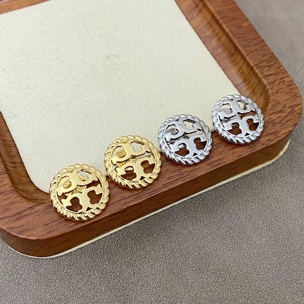 Tory Burch Twisted Hollow Round Metal Earrings